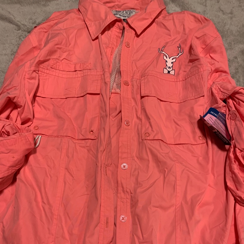 NWT Jadelynn Brooke fishing shirt L/S M